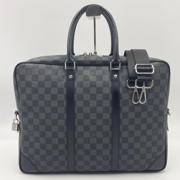 Authentic Louis Vuitton Damier Graphite Porte Document Voyage Brief Case Bag Men - Picture 3 of 14